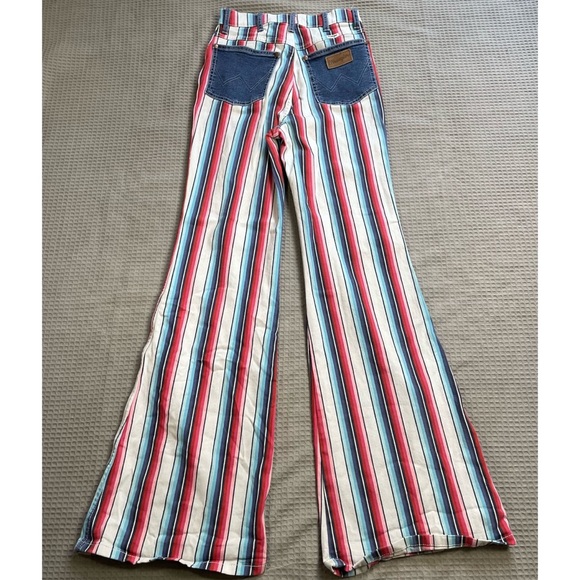 Wrangler Denim - Wrangler Wanderer Flare Jeans 27 x 34 Womens High Rise Stripe Western Stretch